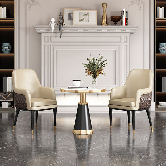 Luxusstil Metallstuhl fester Rücken Essen Küchenarm Stuhl für Esszimmer