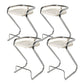 Modern Contoured Seat Low Back Armless Bar Stools with Metal Base