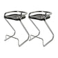 Modern Contoured Seat Low Back Armless Bar Stools with Metal Base