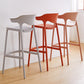 Contemporary Low Back Plastic Armless Bar Stools with Footrest
