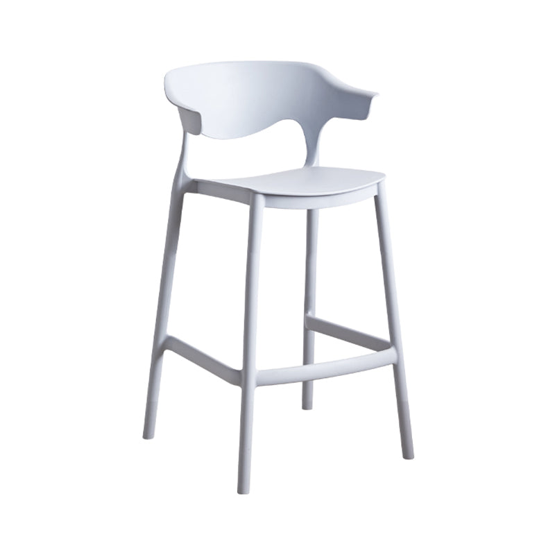 Contemporary Low Back Plastic Armless Bar Stools with Footrest