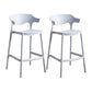 Contemporary Low Back Plastic Armless Bar Stools with Footrest