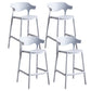 Contemporary Low Back Plastic Armless Bar Stools with Footrest