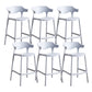 Contemporary Low Back Plastic Armless Bar Stools with Footrest