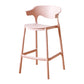 Contemporary Low Back Plastic Armless Bar Stools with Footrest