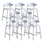 Contemporary Low Back Plastic Armless Bar Stools with Footrest