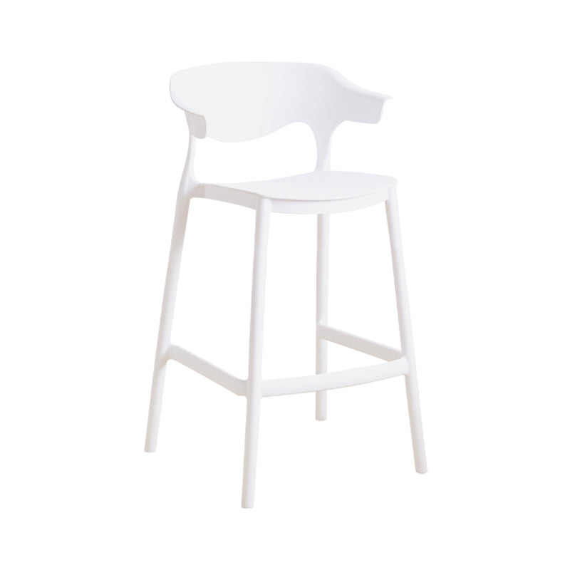 Contemporary Low Back Plastic Armless Bar Stools with Footrest