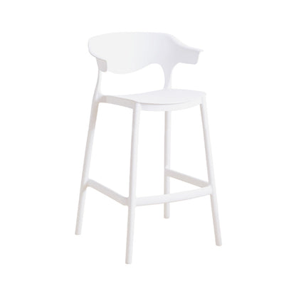 Contemporary Low Back Plastic Armless Bar Stools with Footrest