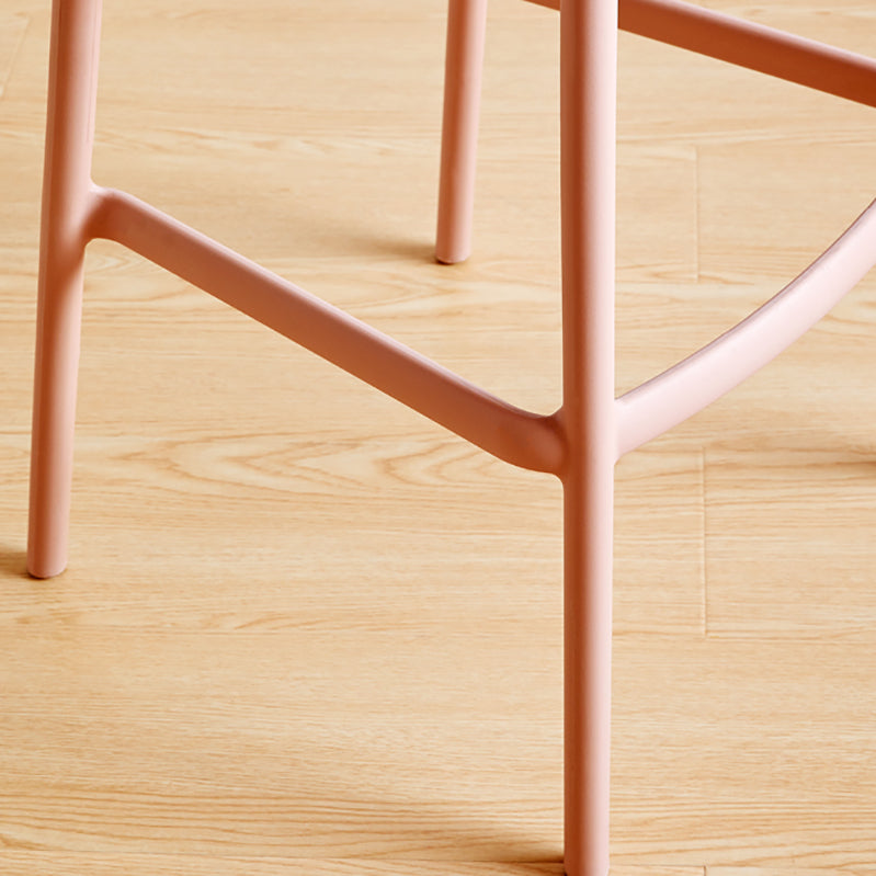 Contemporary Low Back Plastic Armless Bar Stools with Footrest