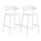 Contemporary Low Back Plastic Armless Bar Stools with Footrest