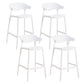 Contemporary Low Back Plastic Armless Bar Stools with Footrest