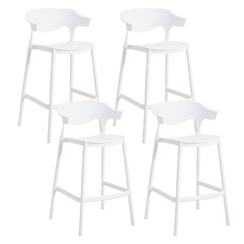 Contemporary Low Back Plastic Armless Bar Stools with Footrest
