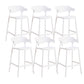 Contemporary Low Back Plastic Armless Bar Stools with Footrest