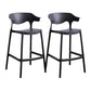 Contemporary Low Back Plastic Armless Bar Stools with Footrest