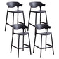 Contemporary Low Back Plastic Armless Bar Stools with Footrest