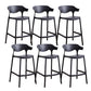 Contemporary Low Back Plastic Armless Bar Stools with Footrest