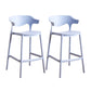 Contemporary Low Back Plastic Armless Bar Stools with Footrest