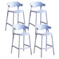 Contemporary Low Back Plastic Armless Bar Stools with Footrest