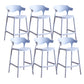 Contemporary Low Back Plastic Armless Bar Stools with Footrest