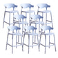 Contemporary Low Back Plastic Armless Bar Stools with Footrest