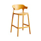 Contemporary Low Back Plastic Armless Bar Stools with Footrest