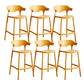 Contemporary Low Back Plastic Armless Bar Stools with Footrest