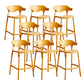 Contemporary Low Back Plastic Armless Bar Stools with Footrest