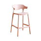 Contemporary Low Back Plastic Armless Bar Stools with Footrest