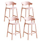 Contemporary Low Back Plastic Armless Bar Stools with Footrest