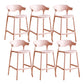 Contemporary Low Back Plastic Armless Bar Stools with Footrest
