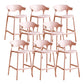 Contemporary Low Back Plastic Armless Bar Stools with Footrest