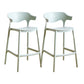 Contemporary Low Back Plastic Armless Bar Stools with Footrest