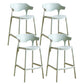 Contemporary Low Back Plastic Armless Bar Stools with Footrest