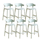 Contemporary Low Back Plastic Armless Bar Stools with Footrest