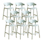 Contemporary Low Back Plastic Armless Bar Stools with Footrest