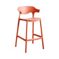 Contemporary Low Back Plastic Armless Bar Stools with Footrest