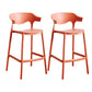 Contemporary Low Back Plastic Armless Bar Stools with Footrest