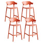 Contemporary Low Back Plastic Armless Bar Stools with Footrest