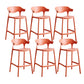 Contemporary Low Back Plastic Armless Bar Stools with Footrest
