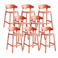 Contemporary Low Back Plastic Armless Bar Stools with Footrest