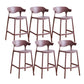 Contemporary Low Back Plastic Armless Bar Stools with Footrest