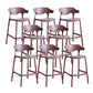 Contemporary Low Back Plastic Armless Bar Stools with Footrest