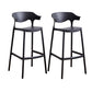 Contemporary Low Back Plastic Armless Bar Stools with Footrest