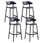 Contemporary Low Back Plastic Armless Bar Stools with Footrest