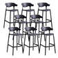 Contemporary Low Back Plastic Armless Bar Stools with Footrest