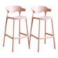 Contemporary Low Back Plastic Armless Bar Stools with Footrest