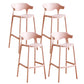 Contemporary Low Back Plastic Armless Bar Stools with Footrest