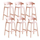 Contemporary Low Back Plastic Armless Bar Stools with Footrest
