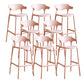 Contemporary Low Back Plastic Armless Bar Stools with Footrest