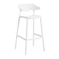 Contemporary Low Back Plastic Armless Bar Stools with Footrest